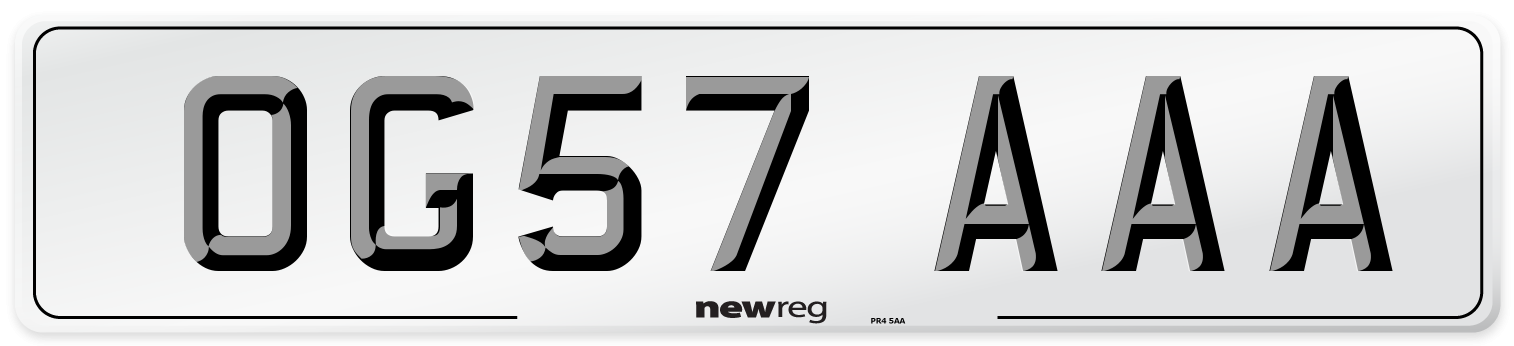 OG57 AAA Number Plate from New Reg
